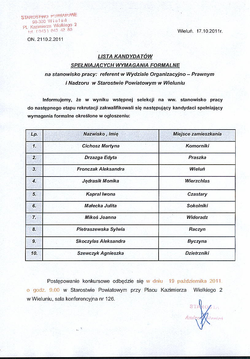 Zdjęcie Lista kandydatów spełniających wymagania formalne _026_271136